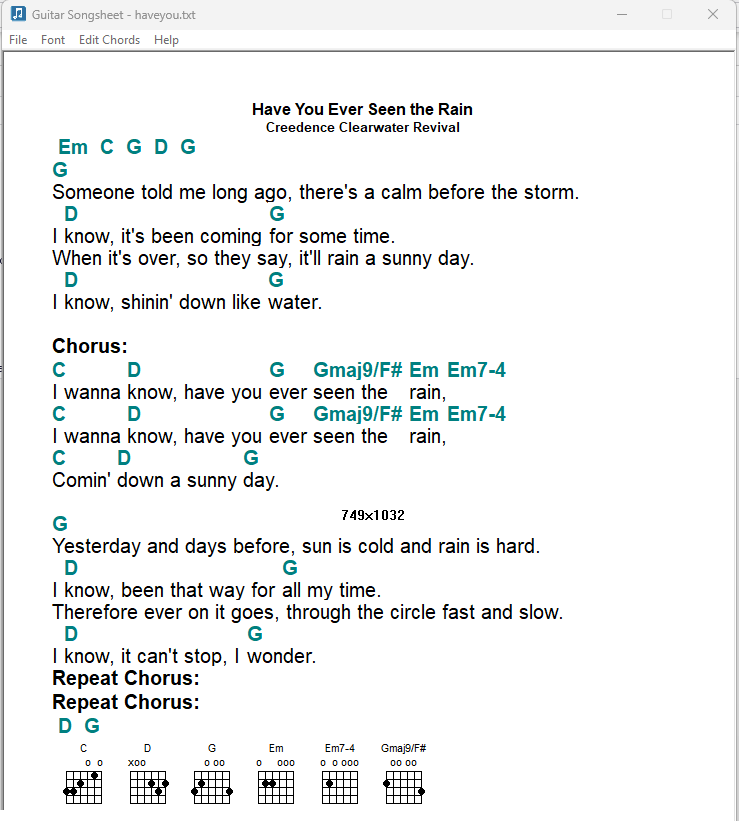 Guitar Songsheet